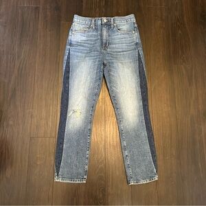 Madewell The High Rise Slim Boyjean: Two Tone Tuxedo Stripe‎ Edition